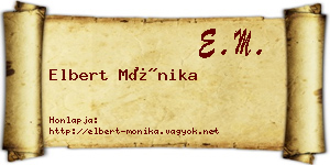 Elbert Mónika névjegykártya